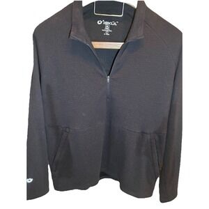 IBKUL Sweatshirt Mens  Large Black 1/4 Zip Long Sleeve Golf Pullover Performance